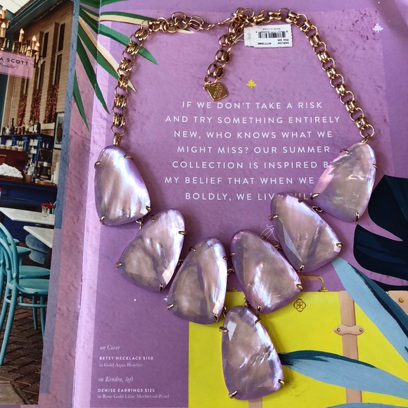 Kendra Scott Harlow Lilac Rose Gold Necklace - Picture 2 of 5